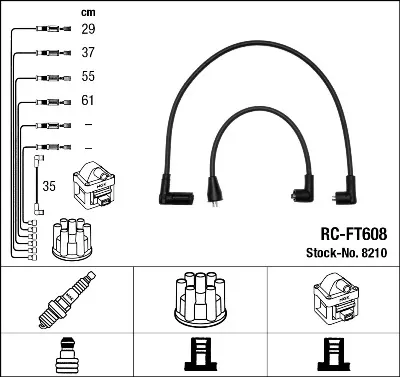 Fios de alta voltagem, kit 8210 NGK
