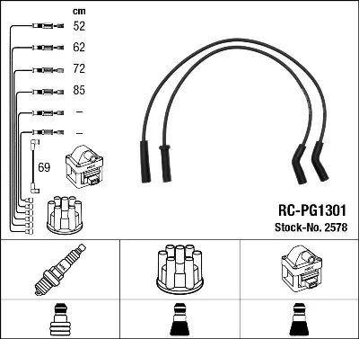 Fios de alta voltagem, kit 83130 FAE