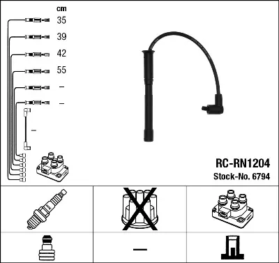 Fios de alta voltagem, kit 6794 NGK