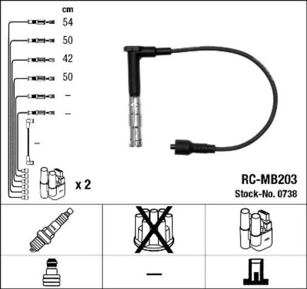 0738 NGK fios de alta voltagem, kit