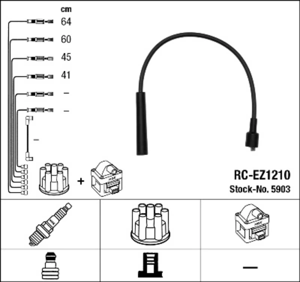 5903 NGK fios de alta voltagem, kit