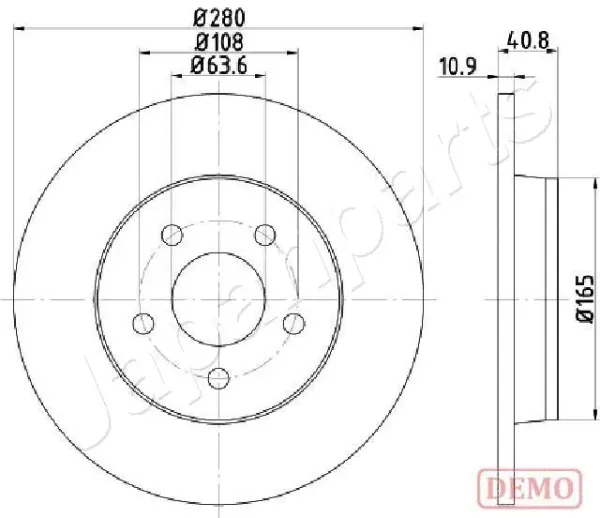 Disco do freio traseiro DP0301C Japan Parts