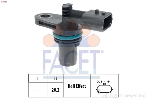 Sensor de posição da árvore distribuidora 90616 Facet