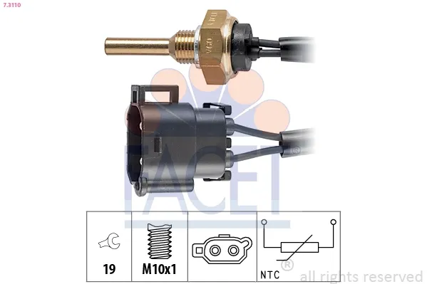 Sensor de temperatura do fluido de esfriamento 73110 Facet