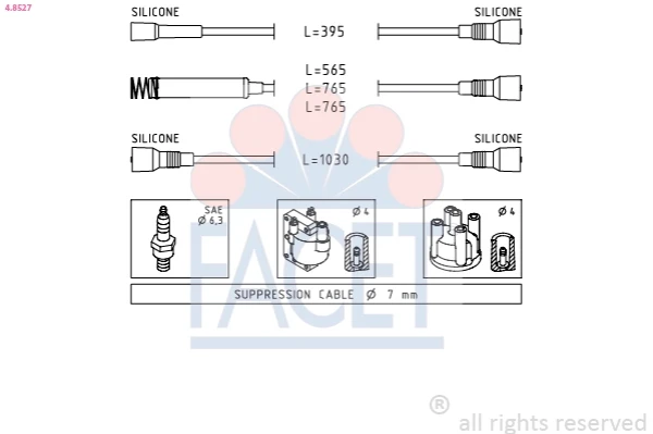 Fios de alta voltagem, kit para Opel Omega (16, 17, 19)