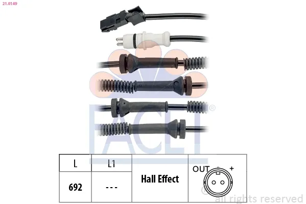 Sensor dianteiro de ABS 210149 Facet