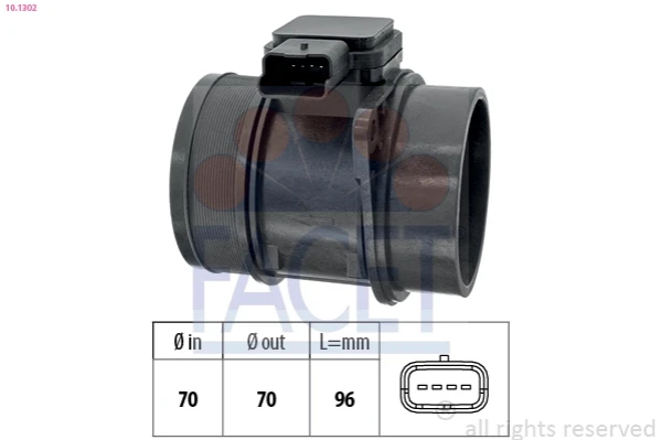Sensor de fluxo (consumo) de ar, medidor de consumo M.A.F. - (Mass Airflow) para Land Rover Range Rover (L320)