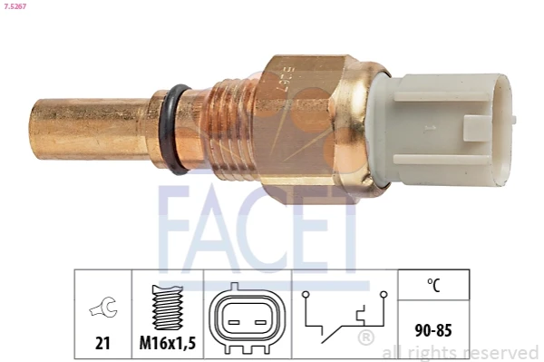 Sensor de temperatura do fluido de esfriamento (de ativação de ventilador do radiador) para Toyota RAV4 (XA2)