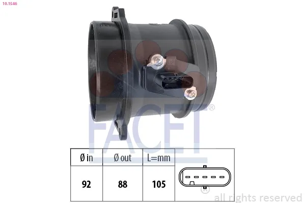 Sensor de fluxo (consumo) de ar, medidor de consumo M.A.F. - (Mass Airflow) Audi Q7 4MB, 4MG, 4MQ