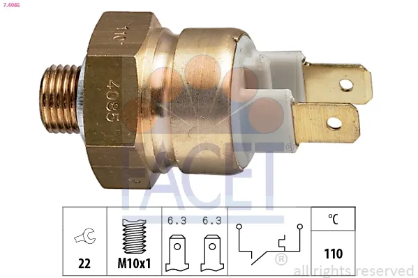 Sensor de temperatura do fluido de esfriamento 74085 Facet