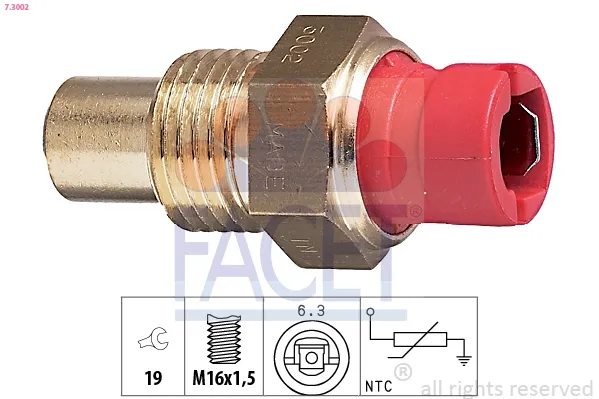 Sensor de temperatura do fluido de esfriamento Alfa Romeo Giulietta 116