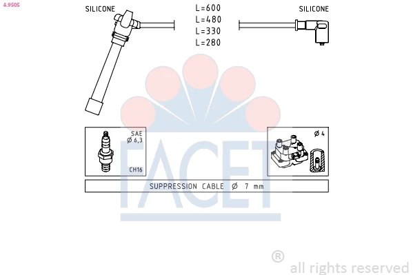 Fios de alta voltagem, kit para Fiat Brava (182)