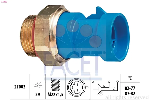 Sensor de temperatura do fluido de esfriamento (de ativação de ventilador do radiador) Fiat Ducato I