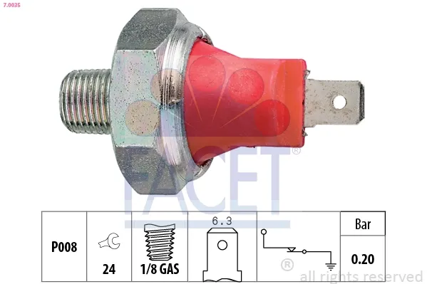 Sensor de pressão de óleo 70035 Facet