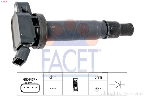 Bobina de ignição 96358 Facet