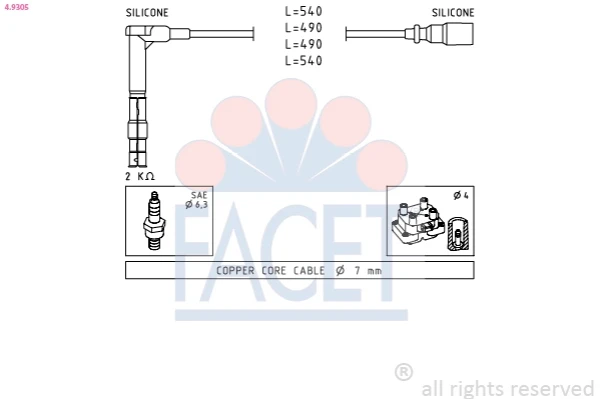 Fios de alta voltagem, kit para Mercedes E (W124)