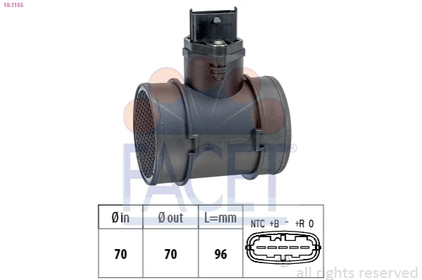 Sensor de fluxo (consumo) de ar, medidor de consumo M.A.F. - (Mass Airflow) para Fiat Bravo (182)