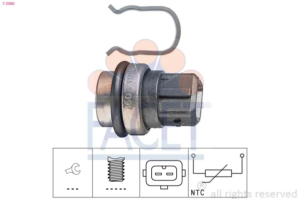 Sensor de temperatura do fluido de esfriamento 73086 Facet