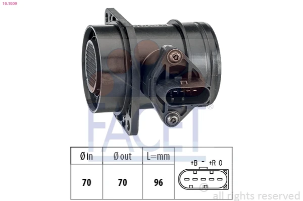 Sensor de fluxo (consumo) de ar, medidor de consumo M.A.F. - (Mass Airflow) para Volkswagen Multivan (7HM)