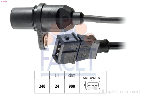 90187 Facet sensor de posição (de revoluções de cambota)