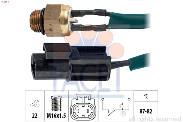 Sensor de temperatura do fluido de esfriamento (de ativação de ventilador do radiador) para Nissan Sunny (N13)