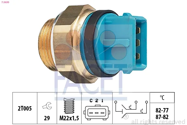 Sensor de temperatura do fluido de esfriamento (de ativação de ventilador do radiador) 126427 Peugeot/Citroen