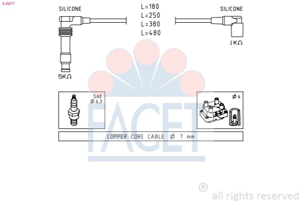 Fios de alta voltagem, kit para Daewoo Leganza (KLAV)