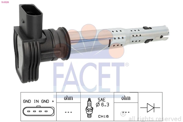 9.6326 Facet bobina de ignição