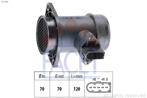Sensor de fluxo (consumo) de ar, medidor de consumo M.A.F. - (Mass Airflow) para Volkswagen Passat (B3, B4, 3A5, 351)