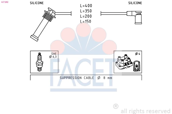 Fios de alta voltagem, kit para Ford Fiesta (CB1)