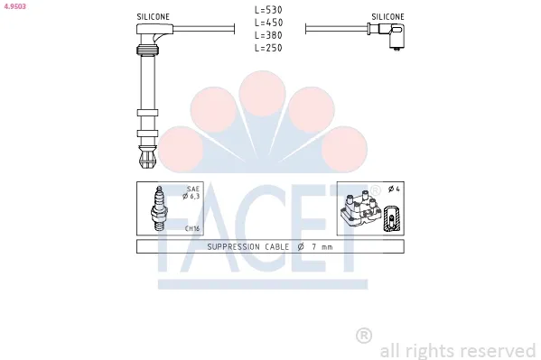 Fios de alta voltagem, kit Fiat Doblo I