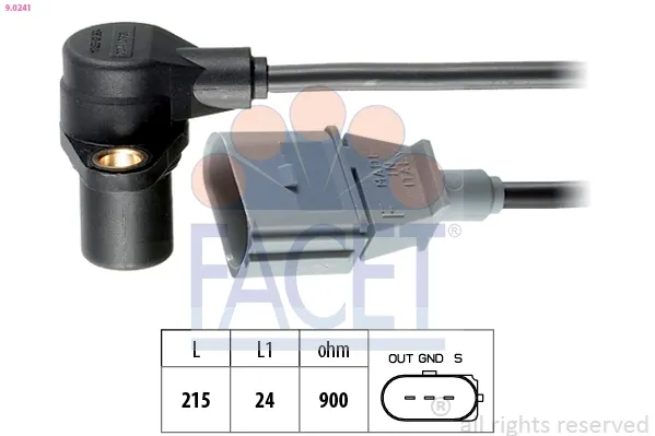 Sensor de posição (de revoluções) de cambota 90241 Facet