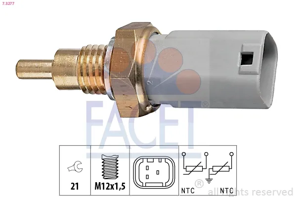 Sensor de temperatura do fluido de esfriamento 73277 Facet