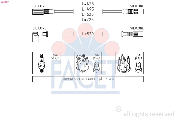 Fios de alta voltagem, kit para Fiat Panda (141A)
