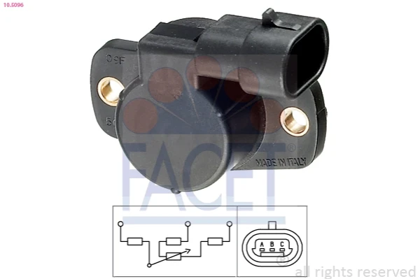 10.5096 Facet sensor de posição da válvula de borboleta (potenciômetro)