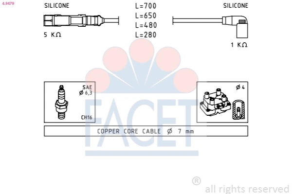 LS-229 Champion fios de alta voltagem, kit
