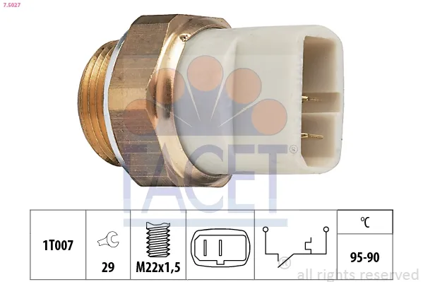 Sensor de temperatura do fluido de esfriamento (de ativação de ventilador do radiador) Volkswagen Golf I