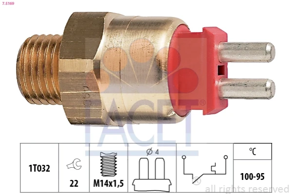 Sensor de temperatura do fluido de esfriamento (de ativação de ventilador do radiador) на Mercedes E (S124)