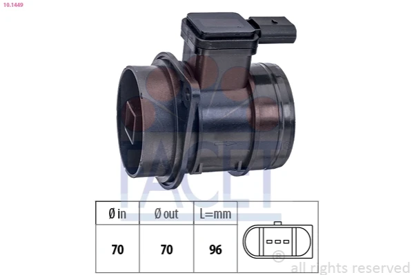 Sensor de fluxo (consumo) de ar, medidor de consumo M.A.F. - (Mass Airflow) para Seat Ibiza (6J8)