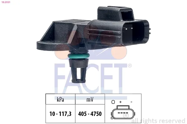 Sensor de pressão no coletor de admissão, MAP 1446702 Ford