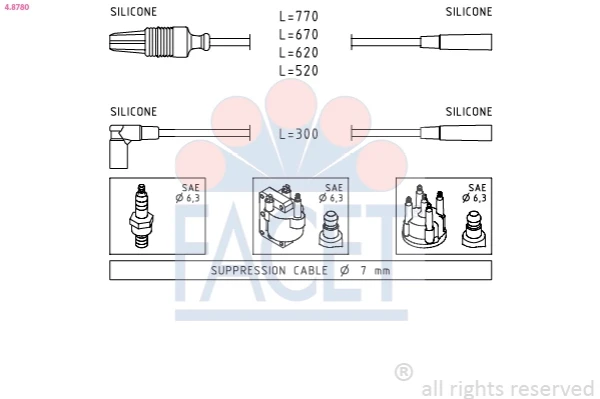 Fios de alta voltagem, kit para Peugeot 309 (10C, 10A)