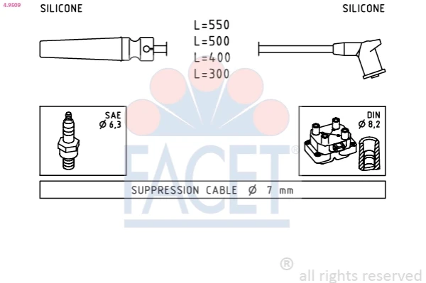 96497776 General Motors fios de alta voltagem, kit