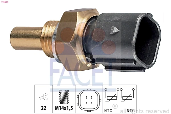 Sensor de temperatura do fluido de esfriamento para SsangYong Musso (FJ)