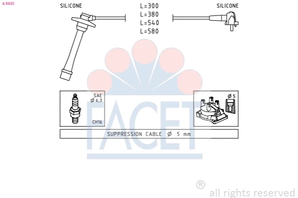Fios de alta voltagem, kit para Toyota Starlet (EP91)