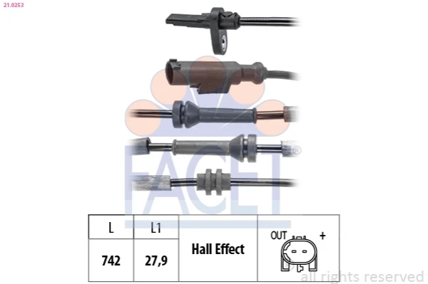 Sensor ABS traseiro para Fiat Tipo (356)