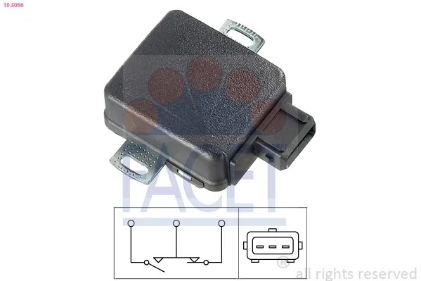 Sensor de posição da válvula de borboleta (potenciômetro) 105066 Facet