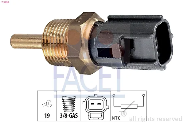 Sensor de temperatura do fluido de esfriamento 73230 Facet
