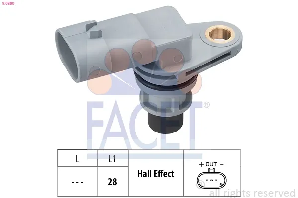 Sensor de posição da árvore distribuidora 90380 Facet