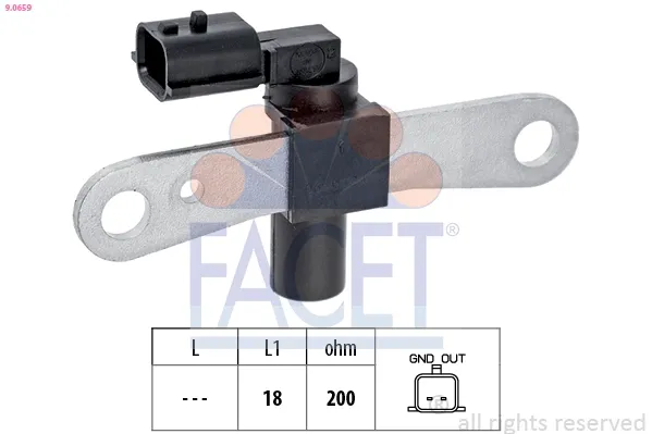 Sensor de posição (de revoluções) de cambota 90659 Facet