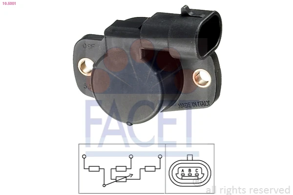 Sensor de posição da válvula de borboleta (potenciômetro) para Fiat Qubo (255)